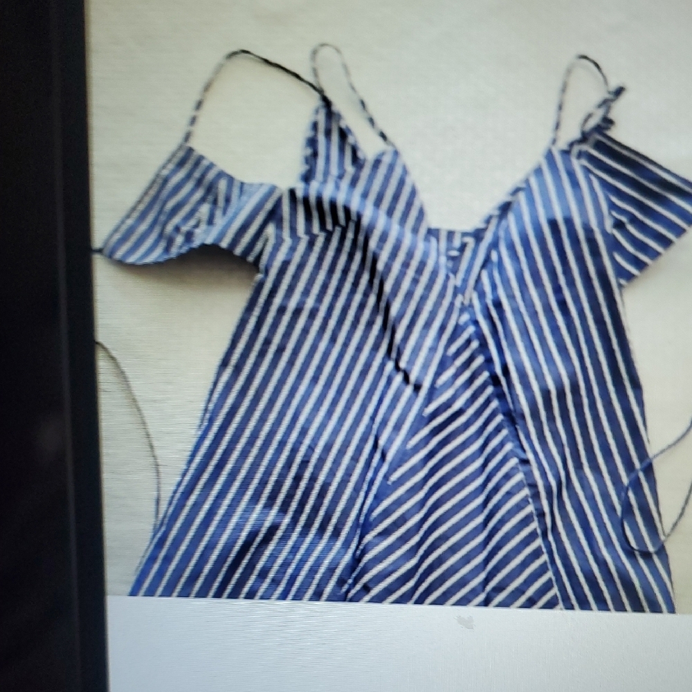 Rebecca Taylor Blue and White Sleeveless Sundress Size 0 - Picture 4 of 10